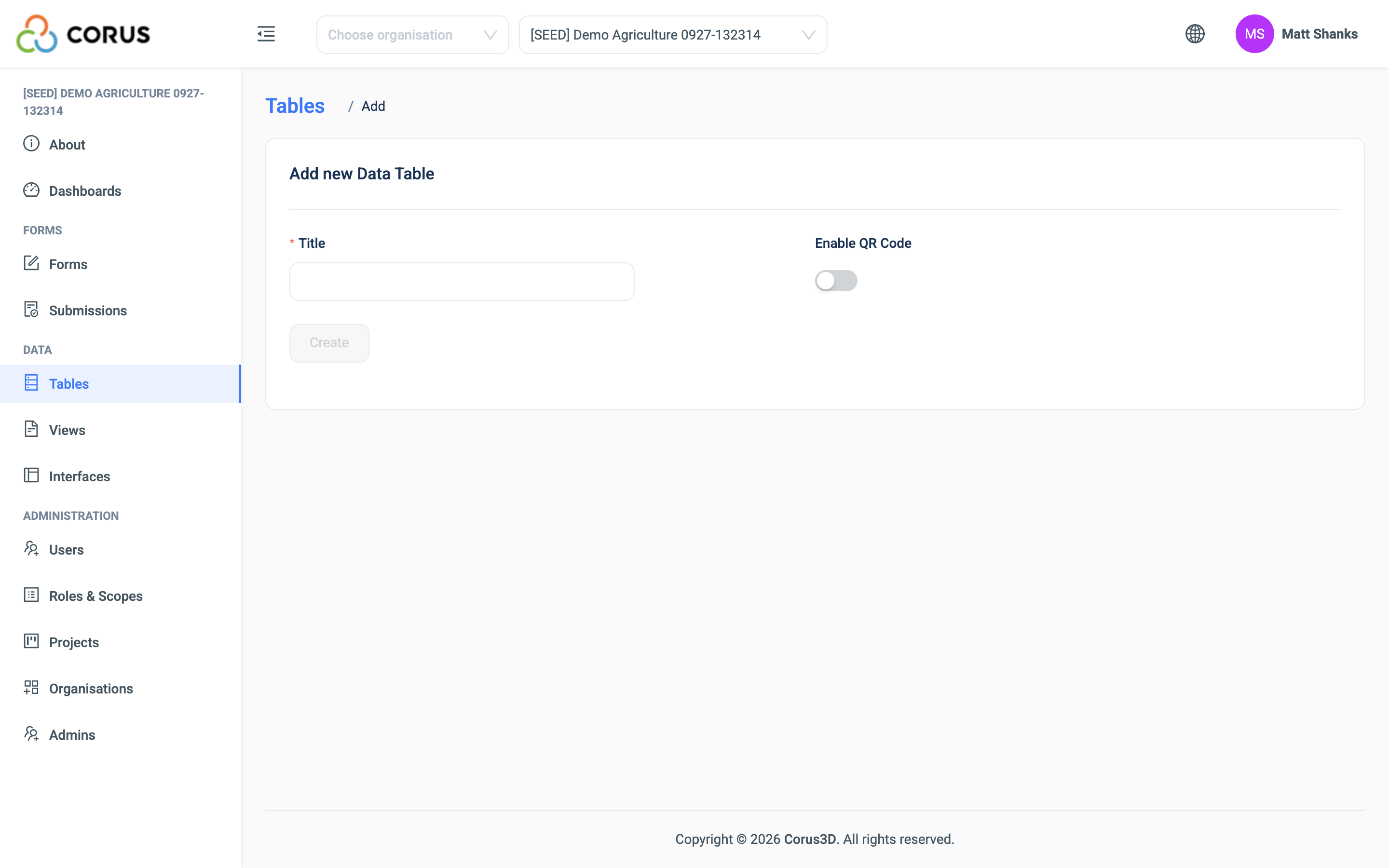 Add new Data Table