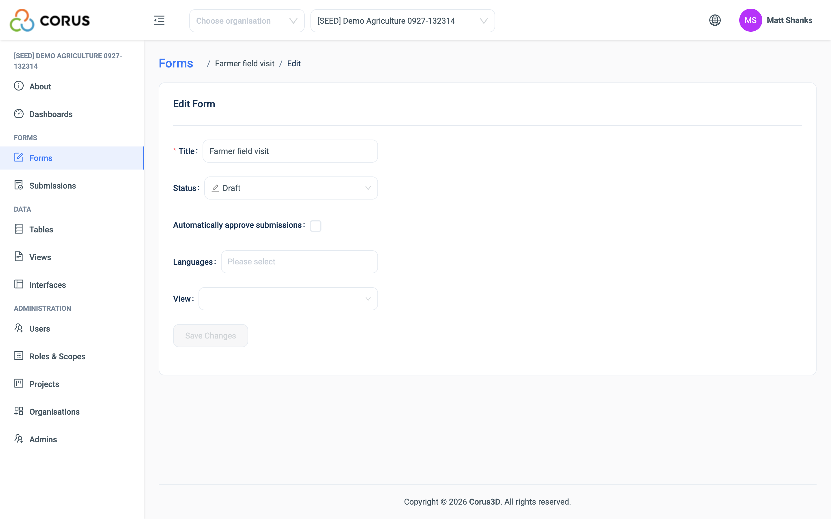 Form Settings