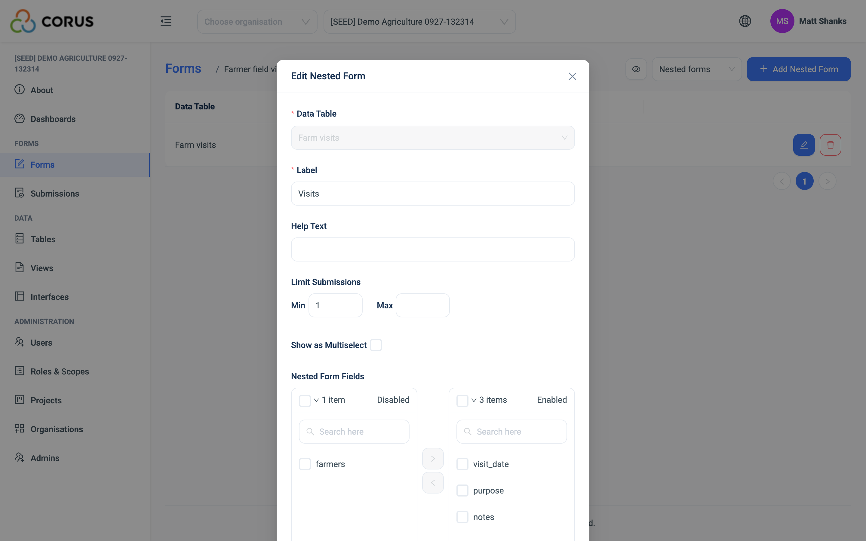 Nested Form Configuration