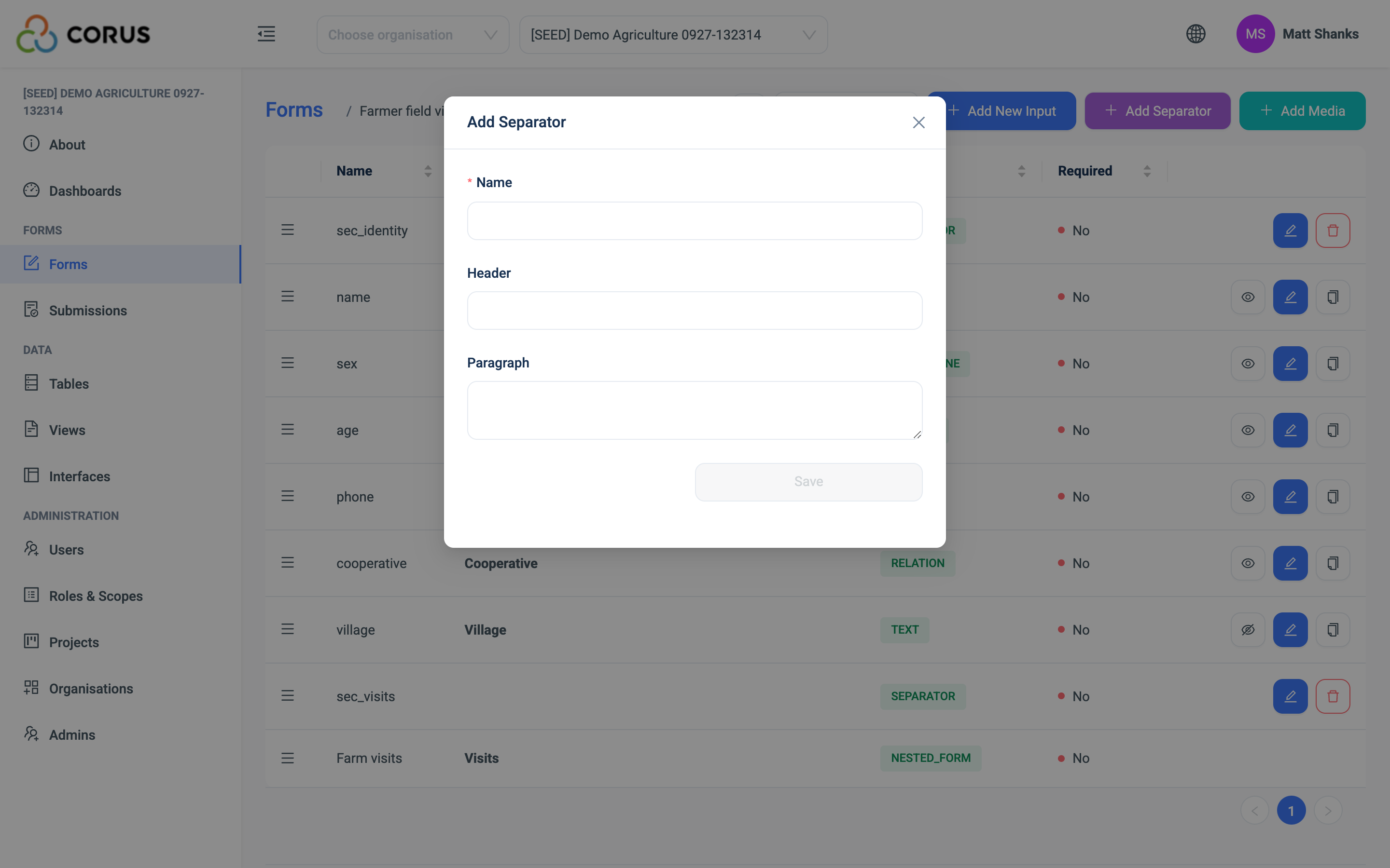 Add a Separator