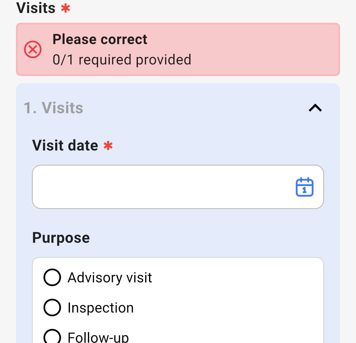 A Nested Form in Multi-Insert mode in the 3D app