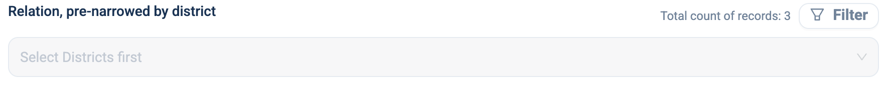 The Relation question with a default filter, on the web