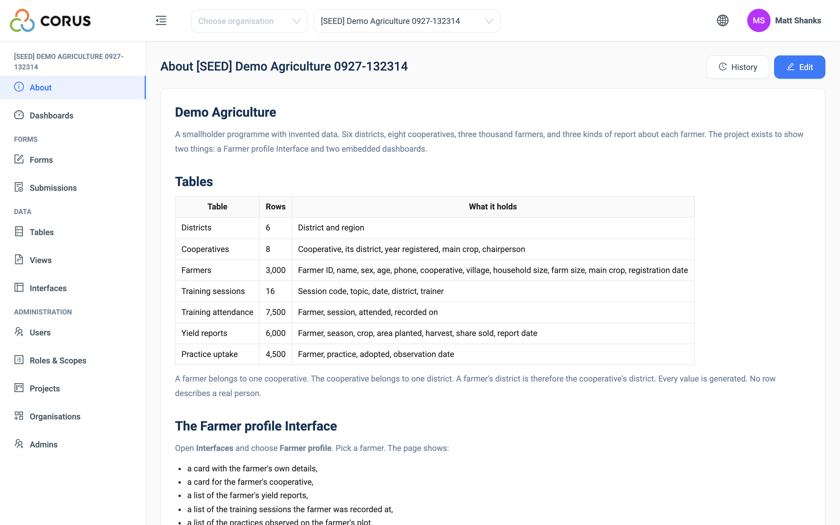 The About page
