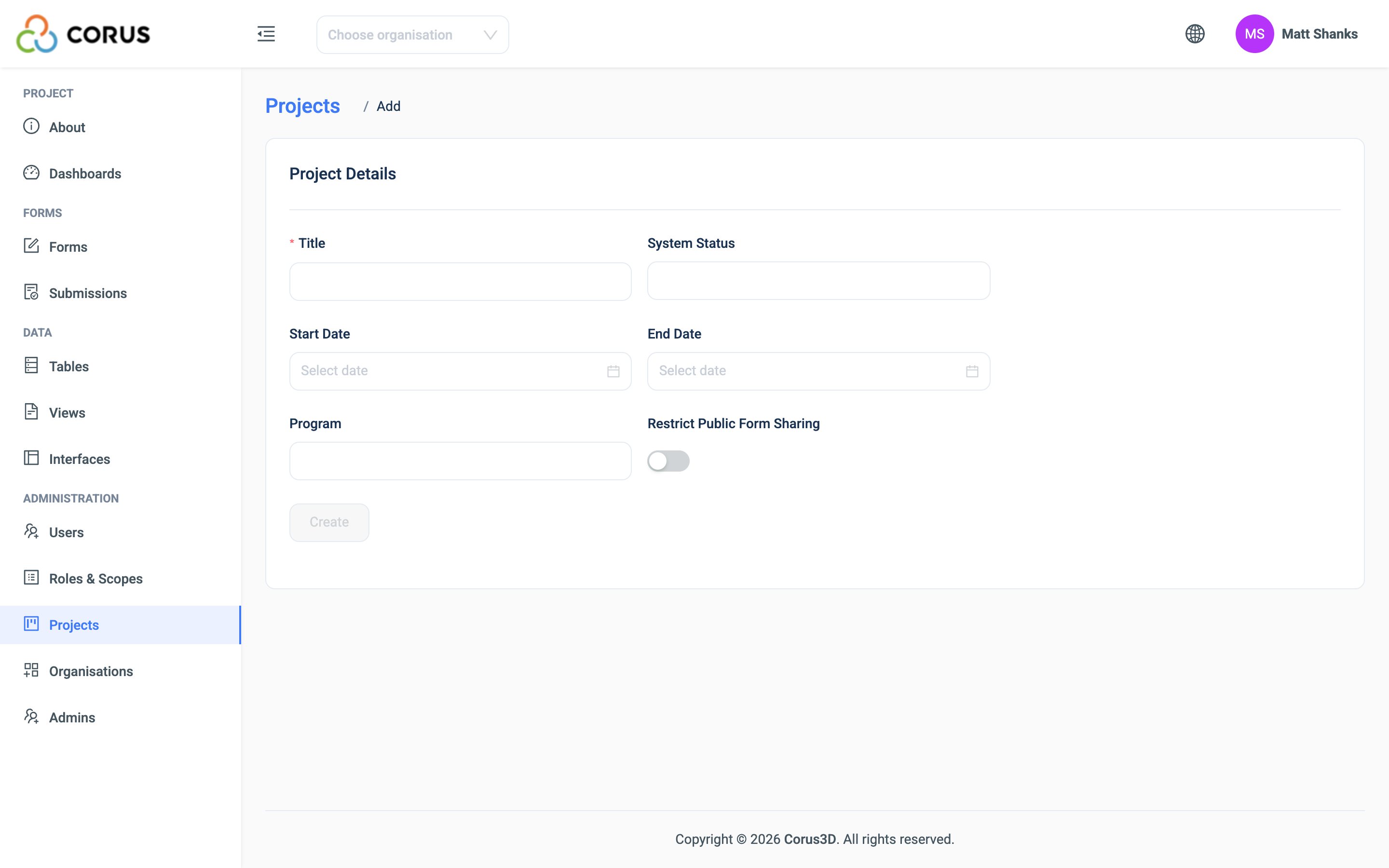 Create project