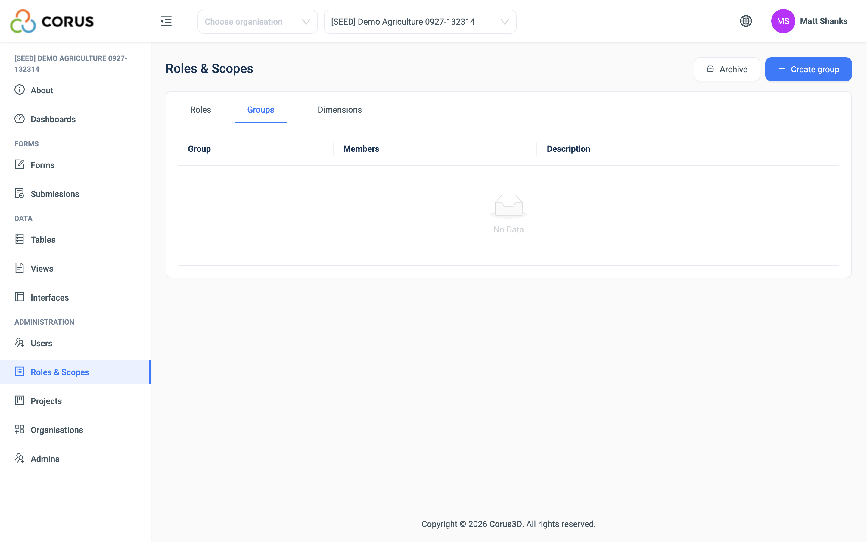 The Groups tab